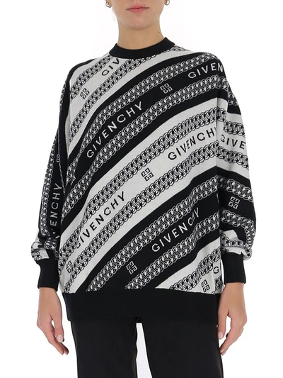 Shop Givenchy Logo Jacquard Sweater In Multi