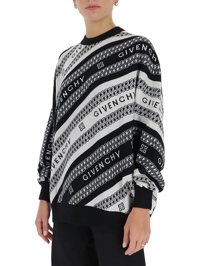 Shop Givenchy Logo Jacquard Sweater In Multi