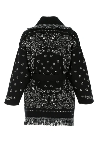 Shop Alanui Bandana Embroidered Cardigan In Black