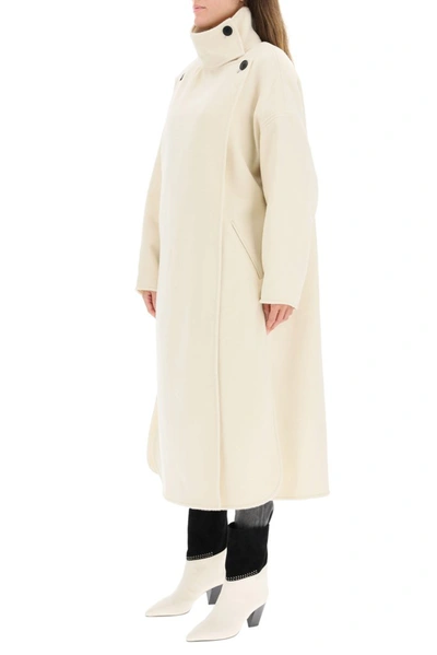 Shop Isabel Marant Relton Asymmetric Coat In White