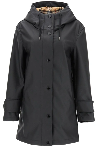 Shop Burberry Vintage Check Lined Showerpoof Coat In Black