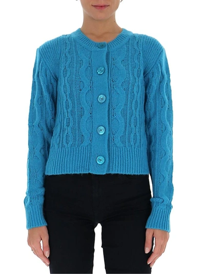 Shop See By Chloé Cable Knit Cardigan In Blue
