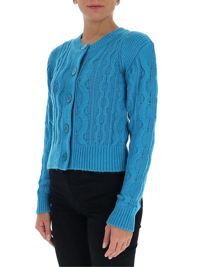 Shop See By Chloé Cable Knit Cardigan In Blue