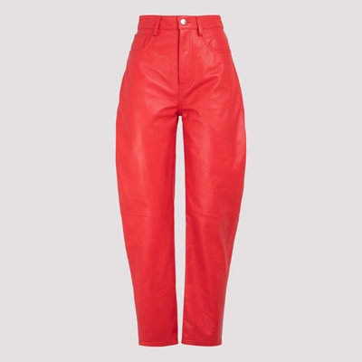 Shop Attico The  High Rise Tapered Pants In Red