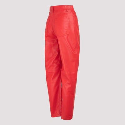 Shop Attico The  High Rise Tapered Pants In Red