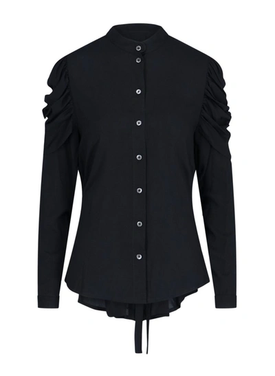 Shop Ann Demeulemeester Gathered Sleeve Shirt In Black