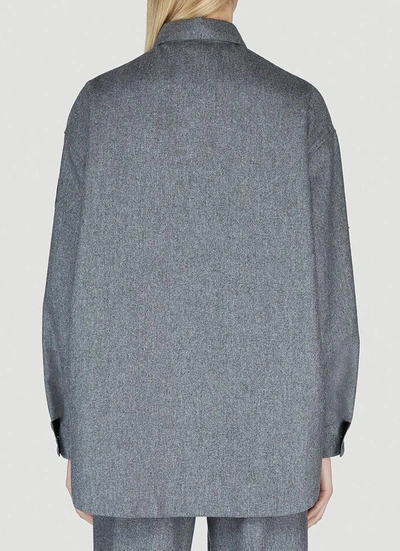 Shop Moncler Oversized Button In Grey