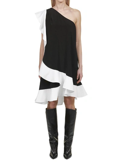 Shop Givenchy Asymmetric Ruffled Dress In Multi