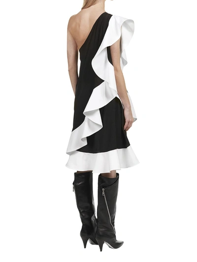 Shop Givenchy Asymmetric Ruffled Dress In Multi