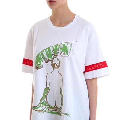 Shop Jw Anderson Woman Print Oversized T In White