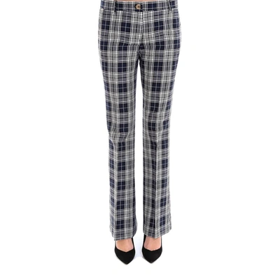 Shop Tommy Hilfiger Flared Check Trousers In Multi
