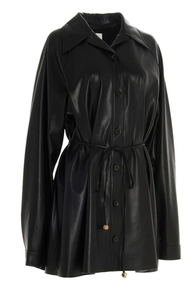 Shop Nanushka Joy Faux Leather Mini Dress In Black