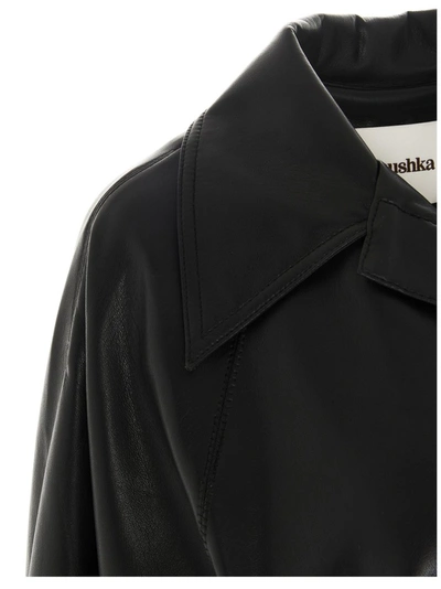 Shop Nanushka Joy Faux Leather Mini Dress In Black