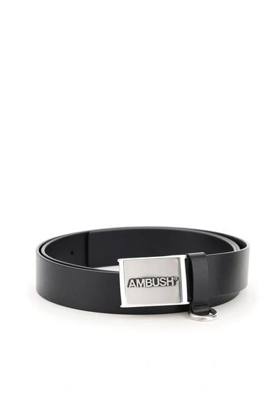 Shop Ambush Logo Buckle Belt In Black
