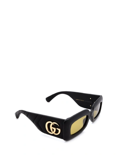 Shop Gucci Eyewear Rectangular Frame Sunglasses In Black