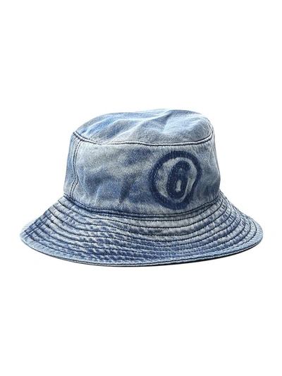 Shop Mm6 Maison Margiela Denim Bucket Hat In Blue