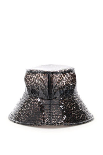 Shop Maison Michel Charlotte Leopard Print Bucket Hat In Multi