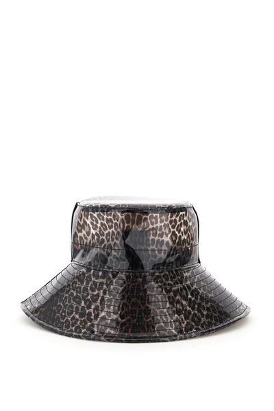 Shop Maison Michel Charlotte Leopard Print Bucket Hat In Multi