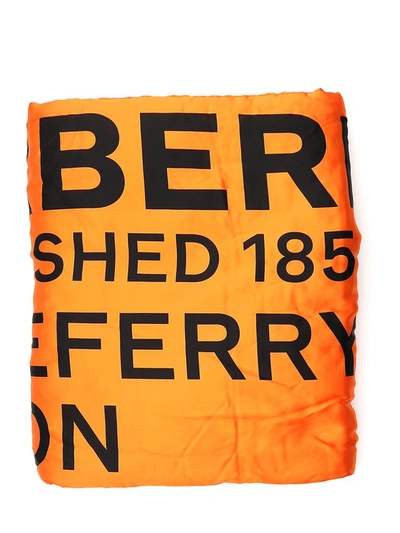 Shop Burberry Horseferry Print Puffer Scarf In Orange