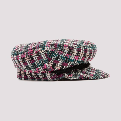 Shop Maison Michel Tweed Sailor Cap In Multi