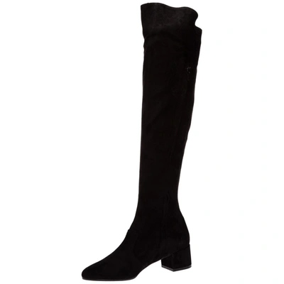 Shop L'autre Chose Block Heel Over The Knee Boots In Black