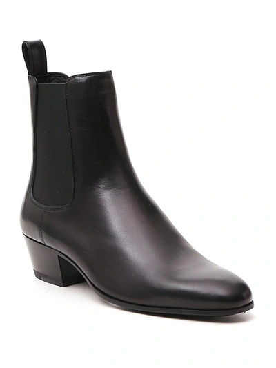 Shop Saint Laurent Chelsea Boots In Black