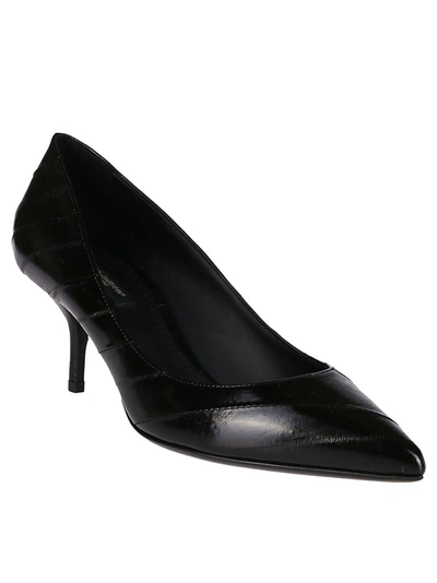 Shop Dolce & Gabbana Striped Pointed Toe Pumps In Black