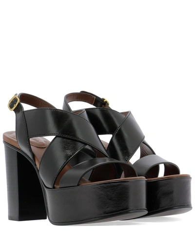 Shop See By Chloé Crossover Platform Sandals In Black