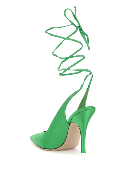 Shop Attico The  Venus Slingback Pumps In Green