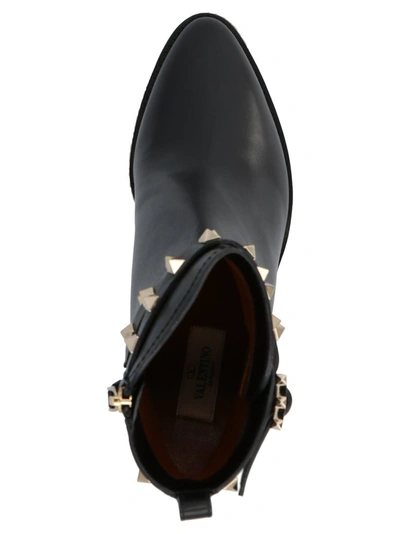 Shop Valentino Garavani Rockstud Wedge Ankle Boots In Black