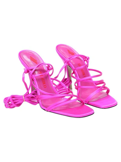 Shop Attico The  Square Toe Strapped Sandals In Pink