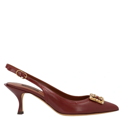 Shop Dolce & Gabbana Amore Slingback Pumps In Red