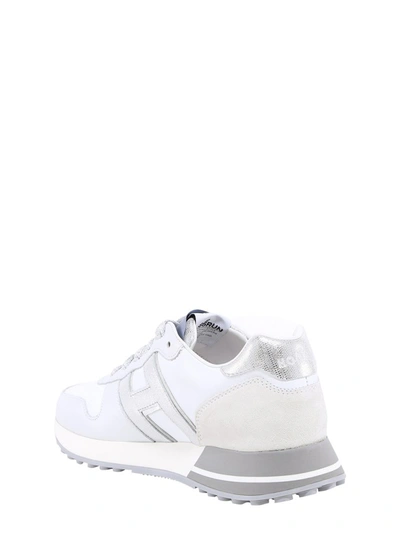 Shop Hogan H383 Metallic Panelled Sneakers In White