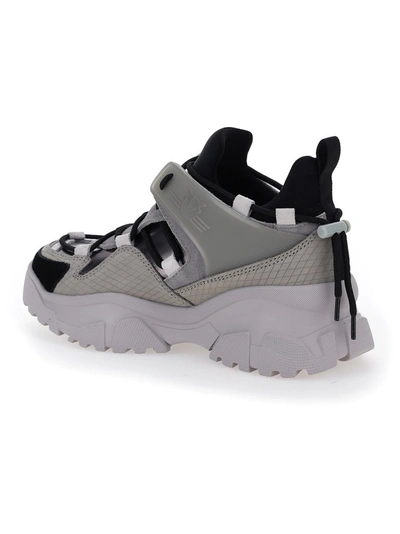 Shop Pinko Laminated Trek Sneakers In Grey