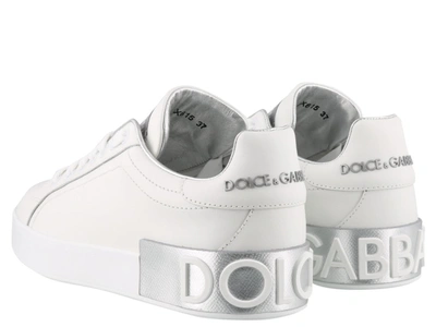 Shop Dolce & Gabbana Portofino Logo Sneakers In White