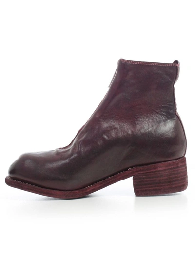 Shop Guidi Pl1 Front Zipped Ankle Boots In Red