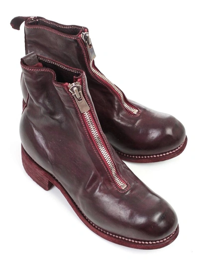 Shop Guidi Pl1 Front Zipped Ankle Boots In Red