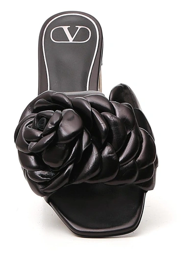 Shop Valentino 03 Rose Atelier Flat Sandals In Black