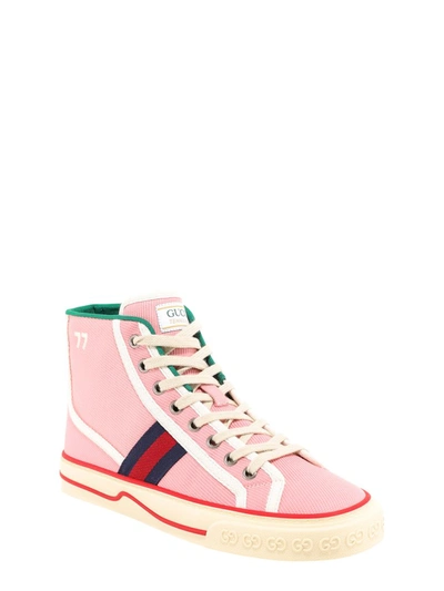 Shop Gucci Tennis 1977 High Top Sneakers In Pink