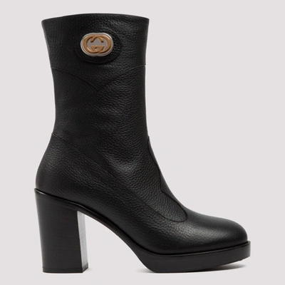 Shop Gucci Interlocking G Ankle Boots In Black