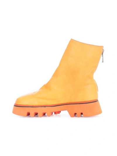 Shop Guidi Chunky Sole Ankle Boots In Orange