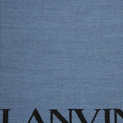 Shop Lanvin Logo Knitted Scarf In Blue