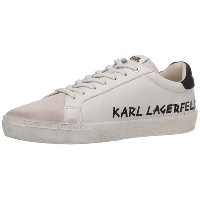 Shop Karl Lagerfeld Skool Brush Logo Sneakers In White