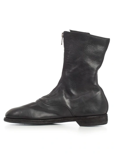 Shop Guidi 310 Front Zip Army Boots In Black