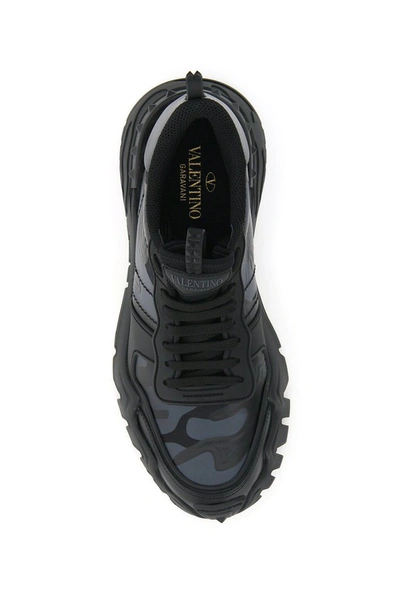 Shop Valentino Garavani Camouflage Rockrunner Plus Sneaker In Black