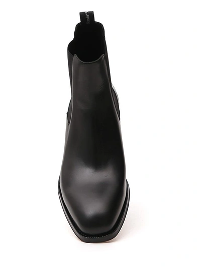 Shop Alexander Mcqueen Metallic Heel Chelsea Boots In Black