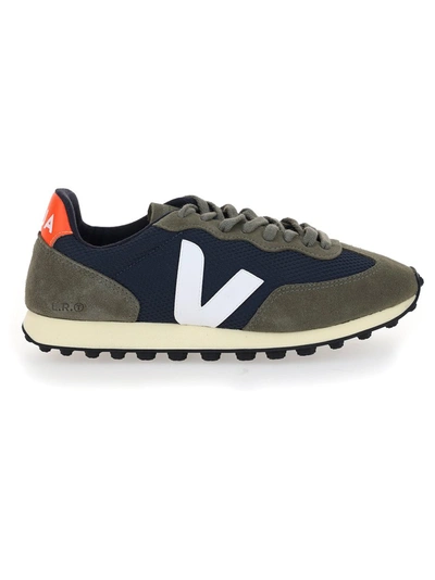 Veja Rio Branco Sneakers In Green Suede And Fabric In Navy | ModeSens