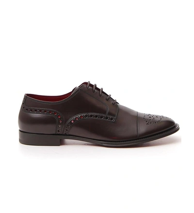 Shop Dolce & Gabbana Derby Brogue Shoes In Brown