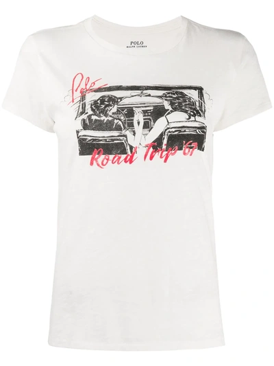 Shop Polo Ralph Lauren Road Trip T-shirt In White