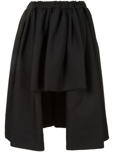 Shop Comme Des Garçons Comme Des Garçons Asymmetric Hem Midi Skirt In Black